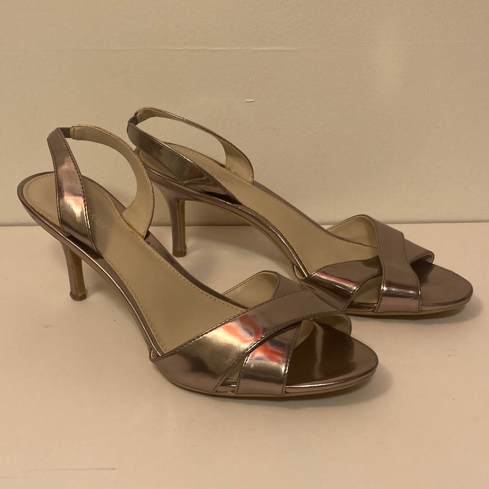 Calvin Klein Bronze Slingback Heels